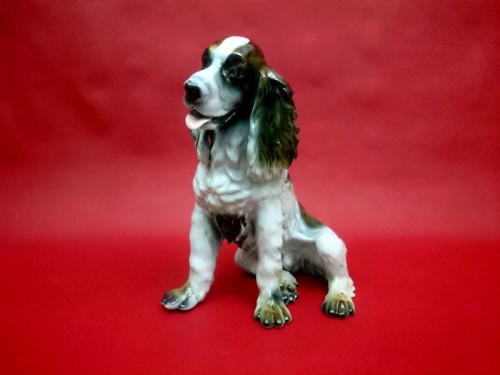 Porcelana JRJS CLUJ olbrzymia figura Cocker Spaniel