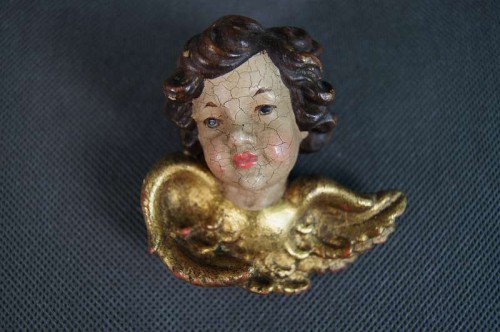 Cudowny amorek drewniany putto  Polecam !!!