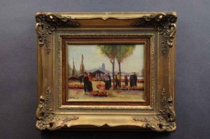 Stary obraz POLECAM - TARG KWIATOWY WILLY PRINZ.1904r