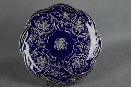 Jaeger kobaltowa duża porcelanowa patera