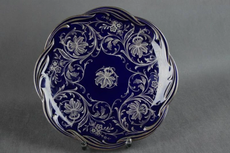 Jaeger kobaltowa duża porcelanowa patera