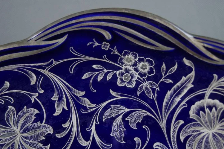 Jaeger kobaltowa duża porcelanowa patera