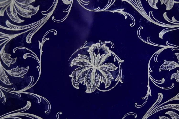 Jaeger kobaltowa duża porcelanowa patera