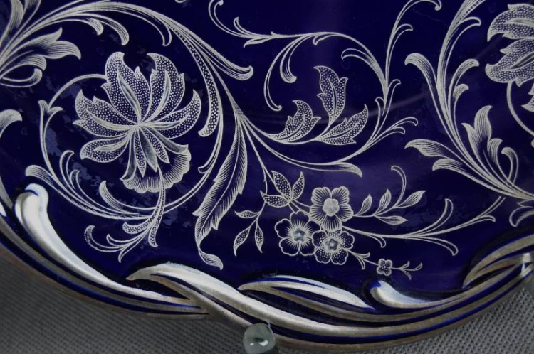 Jaeger kobaltowa duża porcelanowa patera
