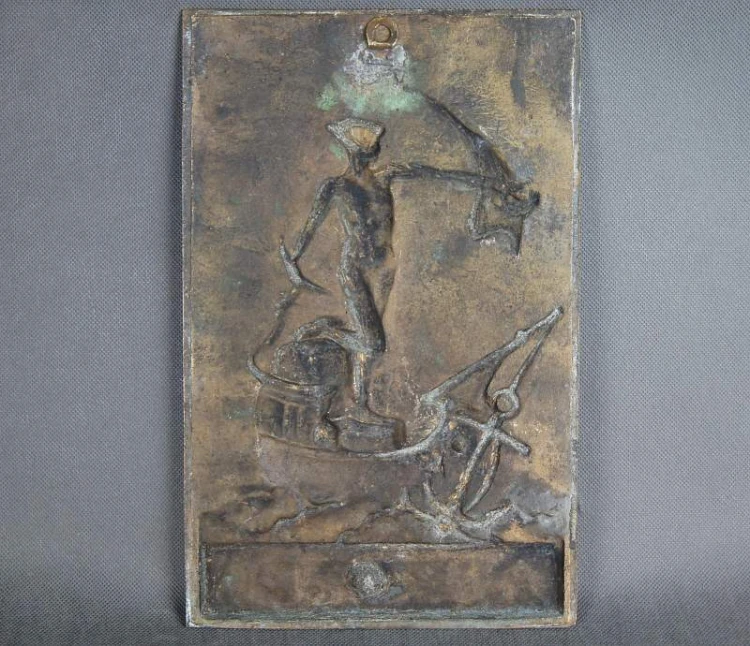 Georg Bommer płaskorzeźba plakieta w brązie Hermes