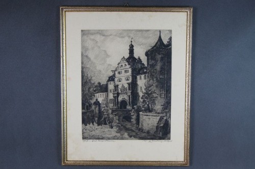 Walter Romberg duża grafika zamek Bad Mergentheim