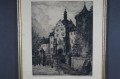 Walter Romberg duża grafika zamek Bad Mergentheim