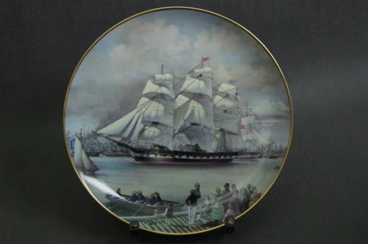 Kliper Marco Polo kolekcja żaglowce talerz Franklin Porcelain