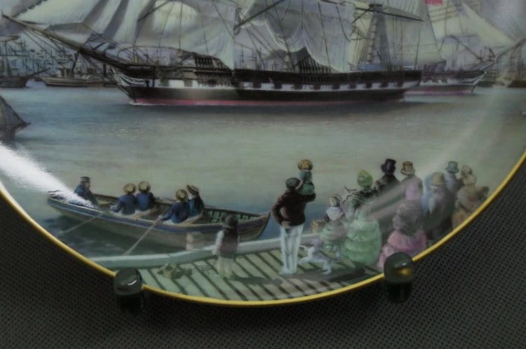 Kliper Marco Polo kolekcja żaglowce talerz Franklin Porcelain