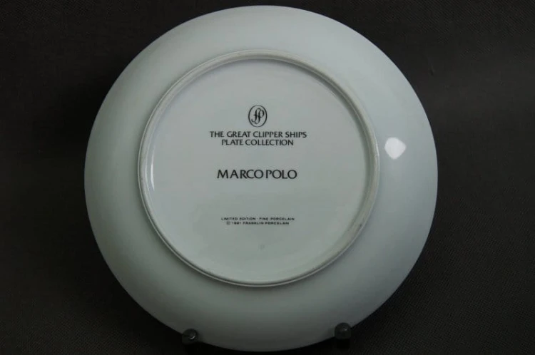 Kliper Marco Polo kolekcja żaglowce talerz Franklin Porcelain