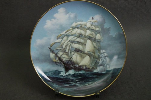 Kliper Ariel kolekcja żaglowce talerz Franklin Porcelain
