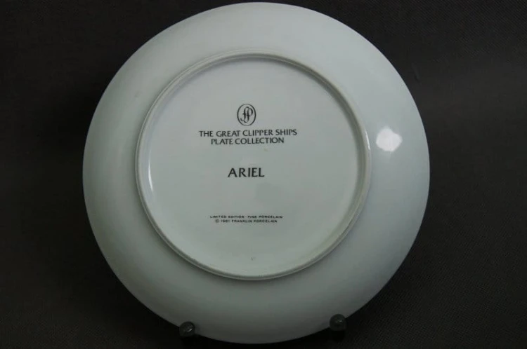 Kliper Ariel kolekcja żaglowce talerz Franklin Porcelain
