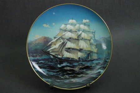 Kliper Challange kolekcja żaglowce talerz Franklin Porcelain