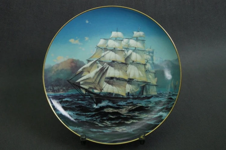 Kliper Challange kolekcja żaglowce talerz Franklin Porcelain