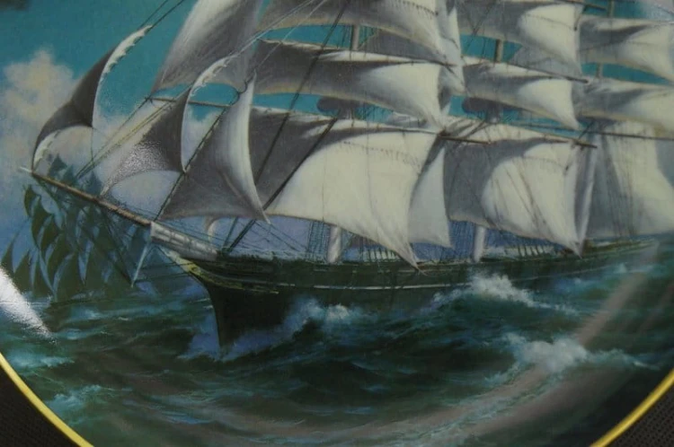 Talerz Franklin Porcelain kolekcja żaglowce kliper Cutty Sark