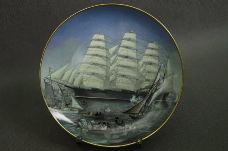 Talerz Franklin Porcelain kolekcja żaglowce kliper Great Republic
