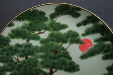 Żuraw mandżurski porcelanowy talerz kolekcja Japonia