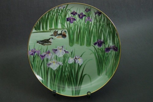 Kaczka Mandarynka porcelanowy talerz kolekcja Japonia