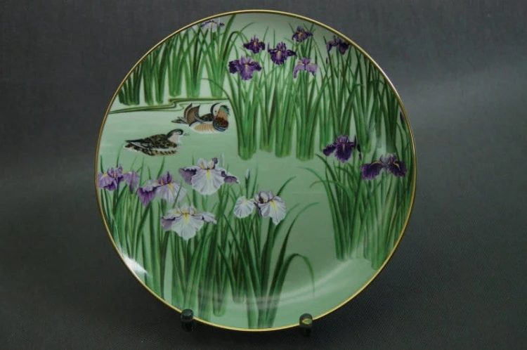 Kaczka Mandarynka porcelanowy talerz kolekcja Japonia