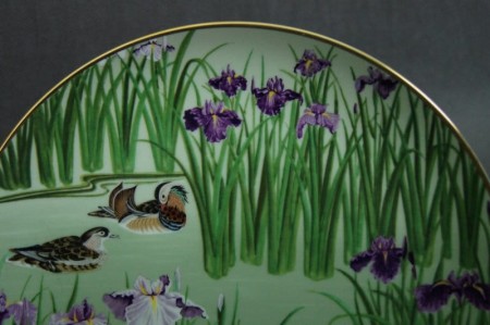 Kaczka Mandarynka porcelanowy talerz kolekcja Japonia