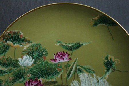 Żuraw / Tsuru porcelanowy talerz kolekcja Japonia