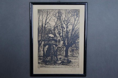 Zamek Wiesenburg akwaforta Georg Fritz