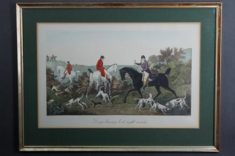Litografia scena z polowania Carl Vernet