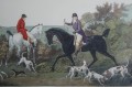 Litografia scena z polowania Carl Vernet