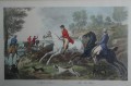 Scena z polowania stara litografia Carl Vernet