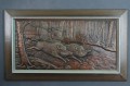 Myśliwska plakieta płaskorzeźba stado dzików H. Henjes