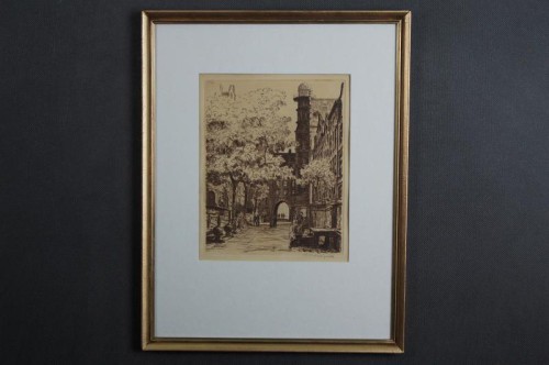 Gdańsk ulica Mariacka grafika akwaforta Berthold Hellingrath