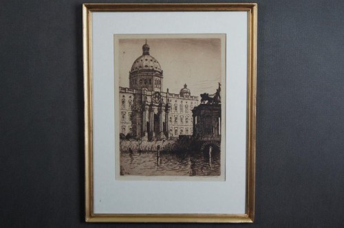 Berthold Hellingrath stara grafika Pałac akwaforta