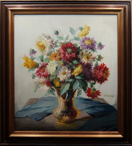 Kompozycja kwiatowa w szklanym wazonie Georg Claus