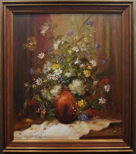 Polne kwiaty barwna kompozycja Nicole Parisini dekoracyjny obraz