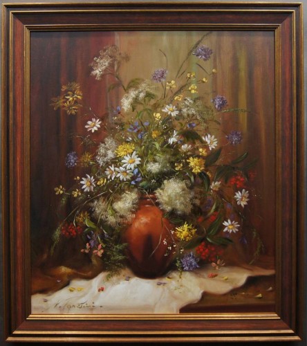 Polne kwiaty barwna kompozycja Nicole Parisini dekoracyjny obraz