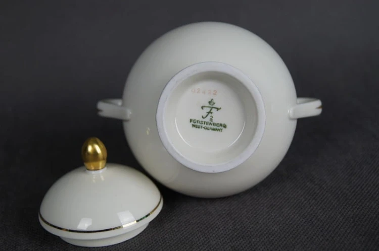 Serwisowa cukiernica porcelana Furstenberg Księżna Goldring