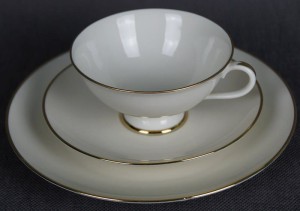 Herbaciane trio porcelana Furstenberg Księżna Goldring
