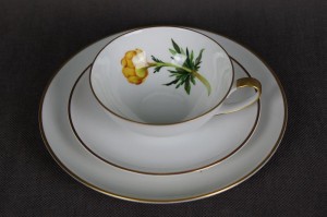 Herbaciane trio porcelana Hutschenreuther kwiat Pełnik