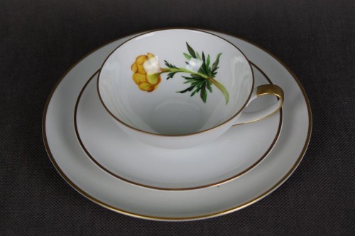 Herbaciane trio porcelana Hutschenreuther kwiat Pełnik