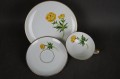 Herbaciane trio porcelana Hutschenreuther kwiat Pełnik