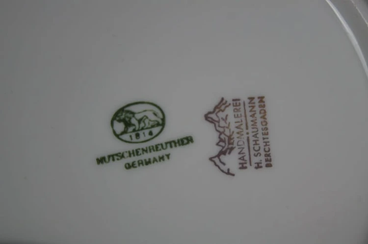 Herbaciane trio porcelana Hutschenreuther kwiat Pełnik