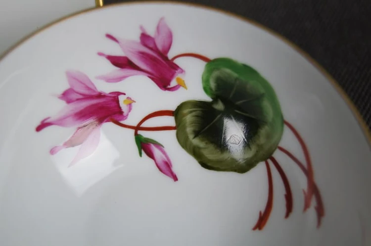 Śniadaniówka kwiat Cyklamen porcelana Hutschenreuther