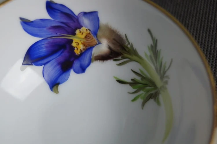 Trio do herbaty z kwiatem Szafranu Hutschenreuther porcelana