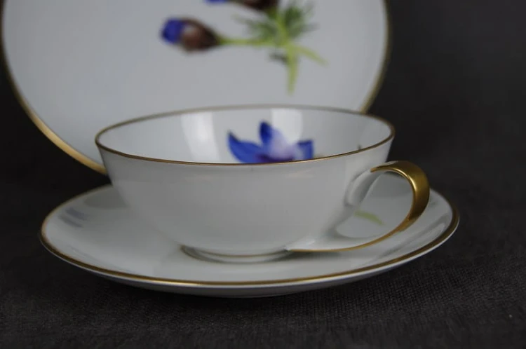 Trio do herbaty z kwiatem Szafranu Hutschenreuther porcelana