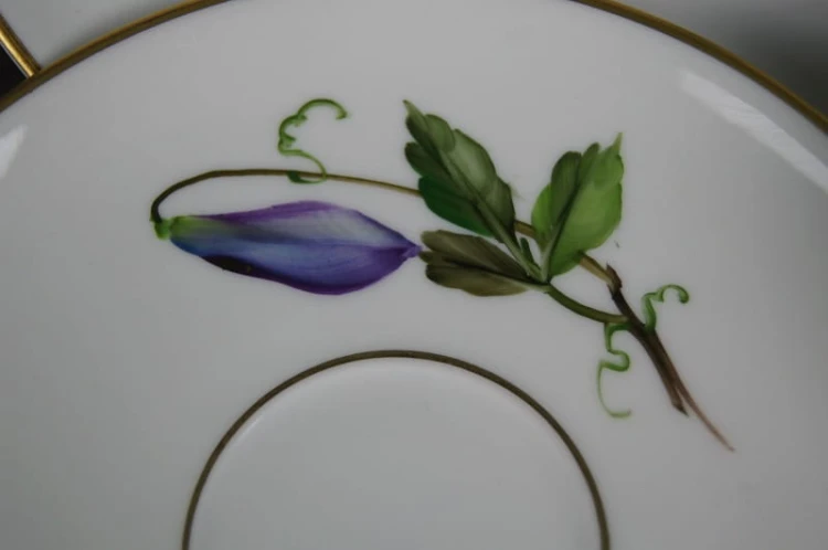 Trio do herbaty kwiat Powojnik na porcelanie Hutschenreuther