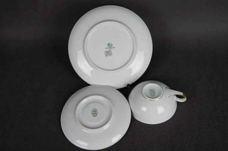 Trio do herbaty kwiat Powojnik na porcelanie Hutschenreuther