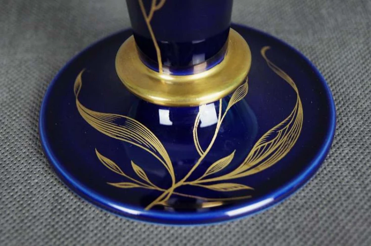 Porcelana Rosenthal wazon kobalt kwiaty złocenia