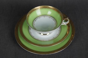 Kahla porcelanowy zielony zestaw śniadaniowy 