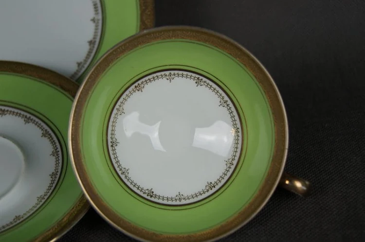 Kahla porcelanowy zielony zestaw śniadaniowy