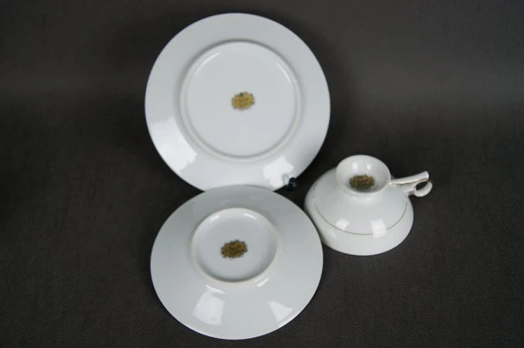 Kahla porcelanowy zielony zestaw śniadaniowy